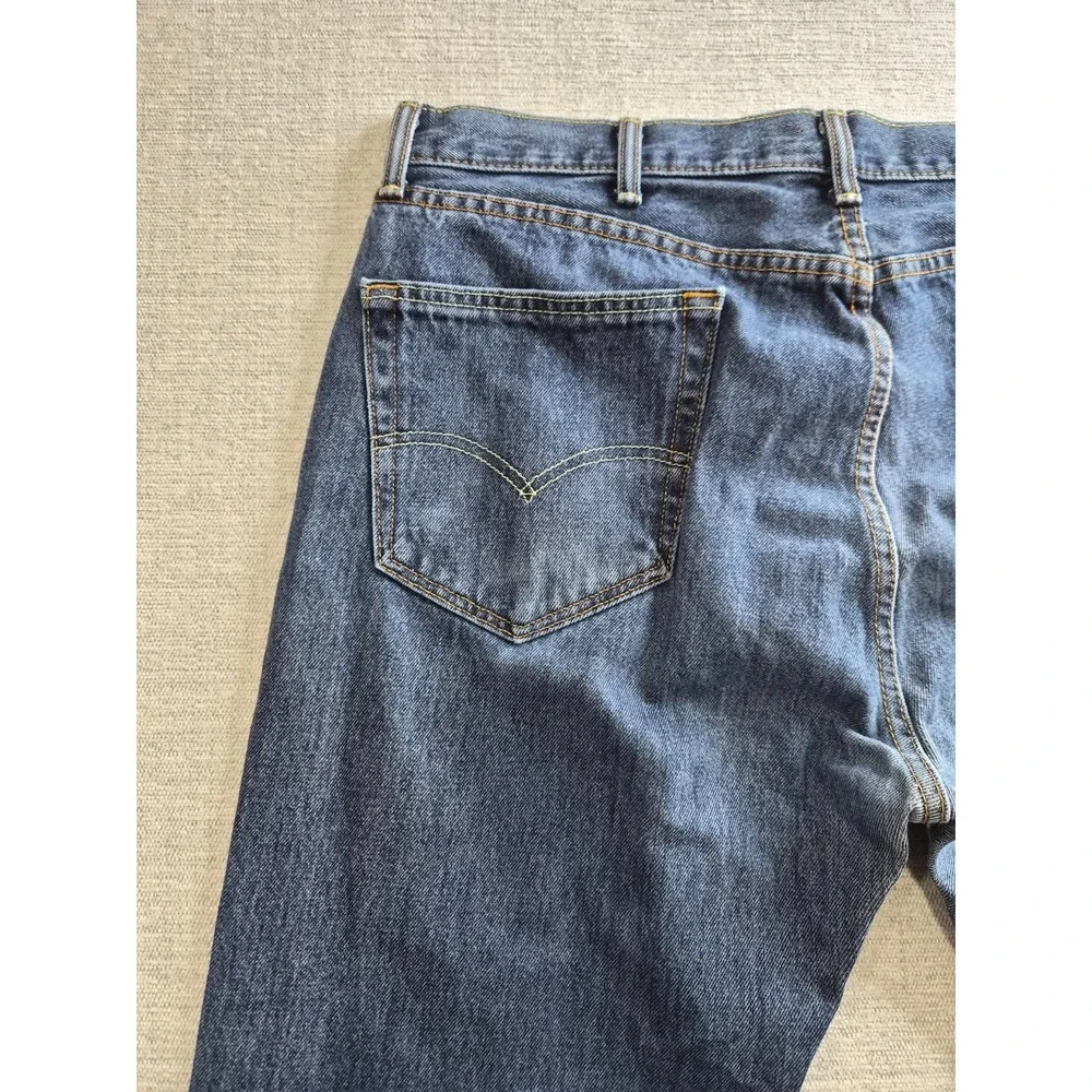 Levi's 505 Jeans Mens 38x32 Blue Denim‎ Zip Fly Straight Leg Outdoor Street Wear